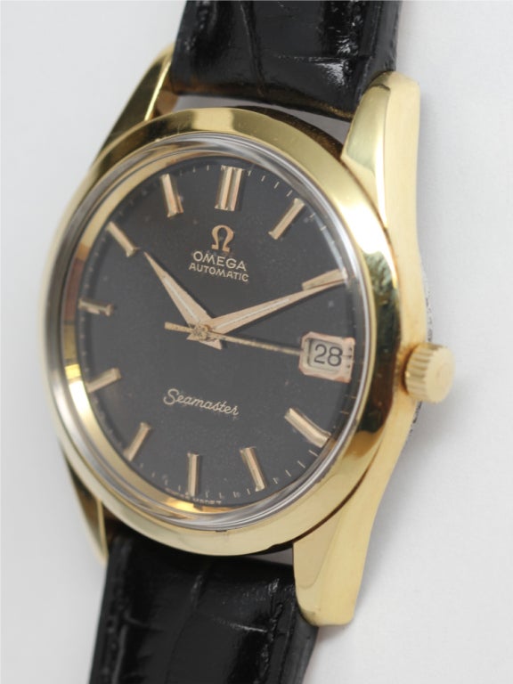 OMEGA Gold Shell Top and Stainless Steel Automatic Seamaster Wristwatch circa 1960s