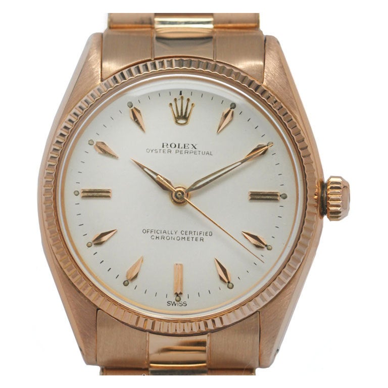 ROLEX Rose Gold Oyster Perpetual Wristwatch Ref 6567 circa 1955 at 1stDibs  | rolex 6567, 1955 rolex oyster perpetual, rolex 6567 gold