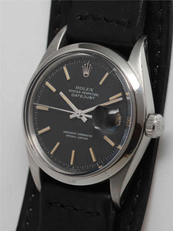ROLEX Stainless Steel Datejust Wristwatch Ref 16000 circa 1971
