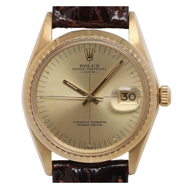 ROLEX  Gold Oyster Perpetual Date Zephyr circa 1970