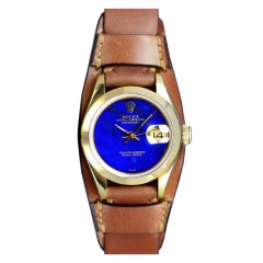 ROLEX Lady's Yellow Gold Datejust Wristwatch with Lapis Dial
