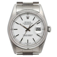 ROLEX Stainless Steel Datejust Wristwatch Ref 16200 circa 1998