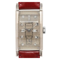 HAMILTON White Gold Dress Model "Tuxedo" Watch circa 1950s