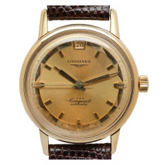 LONGINES Yellow Gold Conquest Automatic Wristwatch circa 1960s