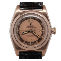 ROLEX Pink Gold and Steel Bubbleback Wristwatch Ref 3696