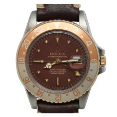 ROLEX Steel and Gold GMT-Master Wristwatch Ref 1675 circa 1972