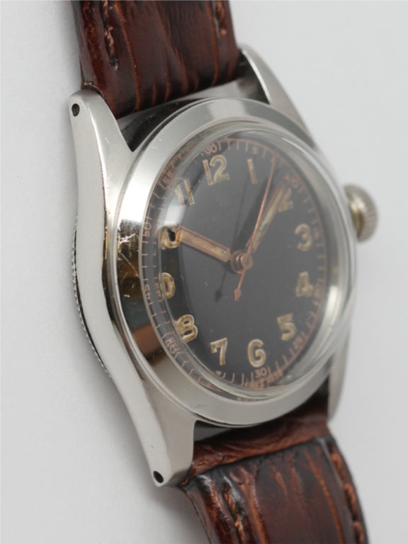 Women's or Men's ROLEX Stainless Steel Speedking Wristwatch circa 1940s