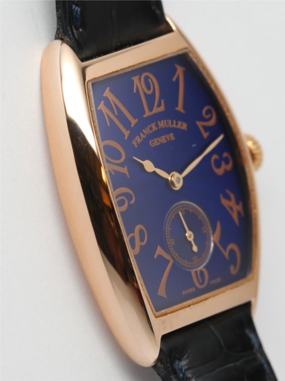 Women's or Men's Franck Muller 18k Pink Gold Cintree Curvex Wristwatch