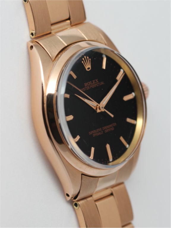 Women's or Men's ROLEX Pink Gold Oyster Perpetual Wristwatch Ref 1005