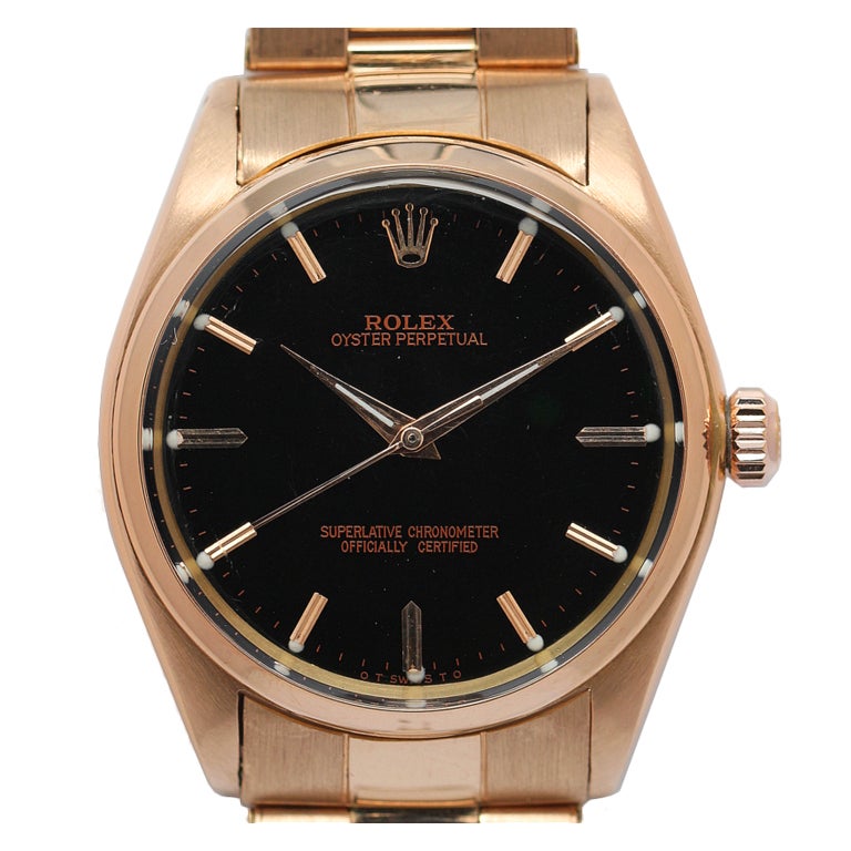 ROLEX Pink Gold Oyster Perpetual Wristwatch Ref 1005
