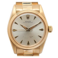 ROLEX Yellow Gold Midsize Oyster Perpetual Wristwatch Ref 6551 circa 1964