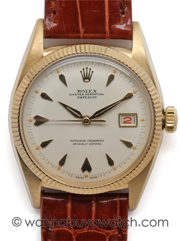 ROLEX Yellow Gold Datejust Wristwatch Ref 6605 circa 1957