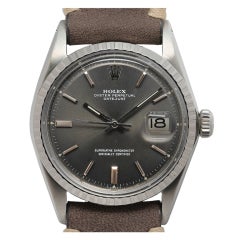 ROLEX Stainless Steel Datejust with Charcoal Gray Dial Ref 1601