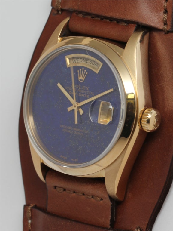ROLEX Yellow Gold Day-Date President with Lapis Dial Ref 1803