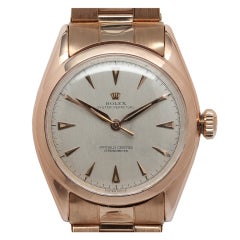 ROLEX Pink Gold Oyster Perpetual Wristwatch Ref 6085