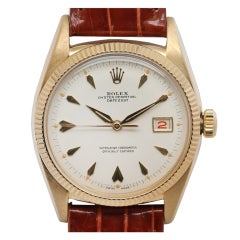 ROLEX Yellow Gold Datejust Wristwatch Ref 6605 circa 1957