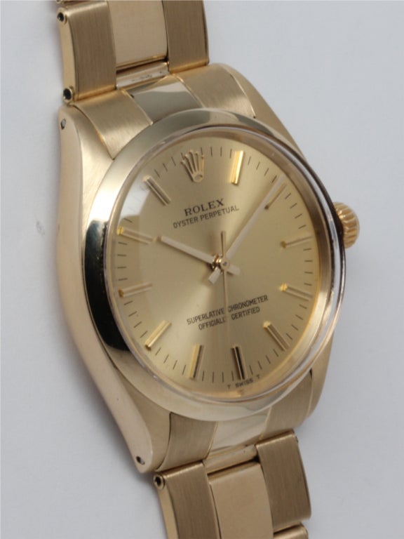Women's or Men's ROLEX Yellow Gold Oyster Perpetual Ref 1005 circa 1967