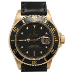 ROLEX Montre-bracelet Submariner transitionnelle en or jaune, réf. 16808, c. 1982