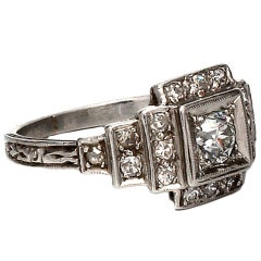 Art Deco Diamond Platinum Ring