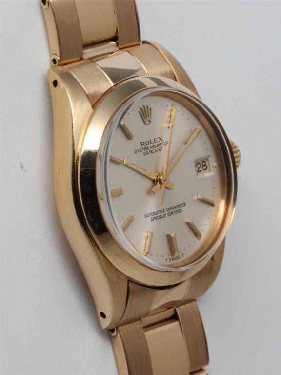 Women's or Men's ROLEX Gold Oyster Perpetual Datejust Midsize Ref 6827 circa 1980s