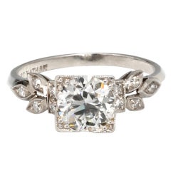 1.29ct Old Euro Diamond Platinum Ring 1.29ct Old Euro Diamond Platinum Ring