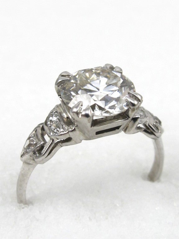 Women's 1.75ct Old Euro Diamond Solitaire Platinum Ring