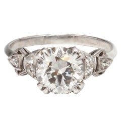 1.75ct Old Euro Diamond Solitaire Platinum Ring