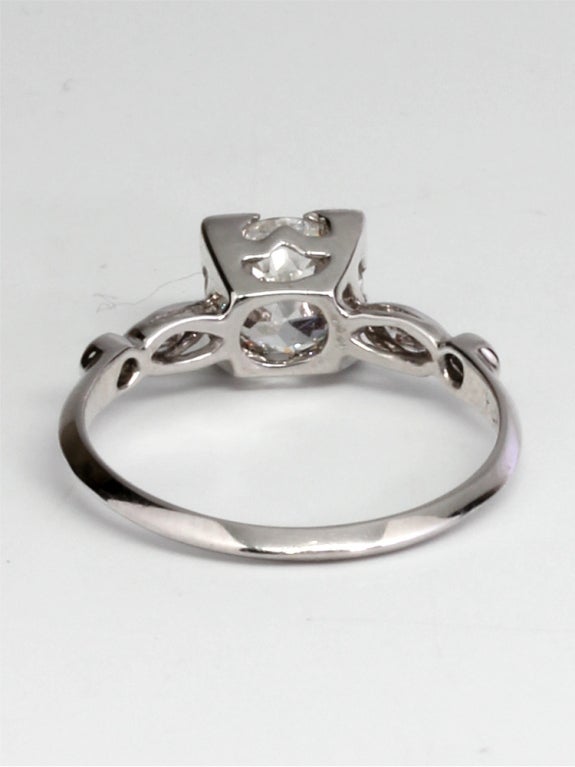 Vintage Engagement Ring Platinum 1.04ct Old Old European Cut  F-VS2 1930’s For Sale 1