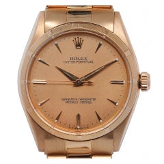 ROLEX Pink Gold Oyster Perpetual Wristwatch Ref 6565 circa 1959