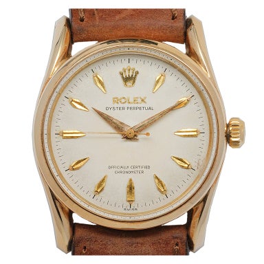 ROLEX Yellow Gold Oyster Perpetual Bombe Wristwatch circa 1950s