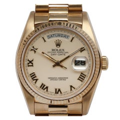 Rolex Yellow Gold Day-Date President Wristwatch with Papers