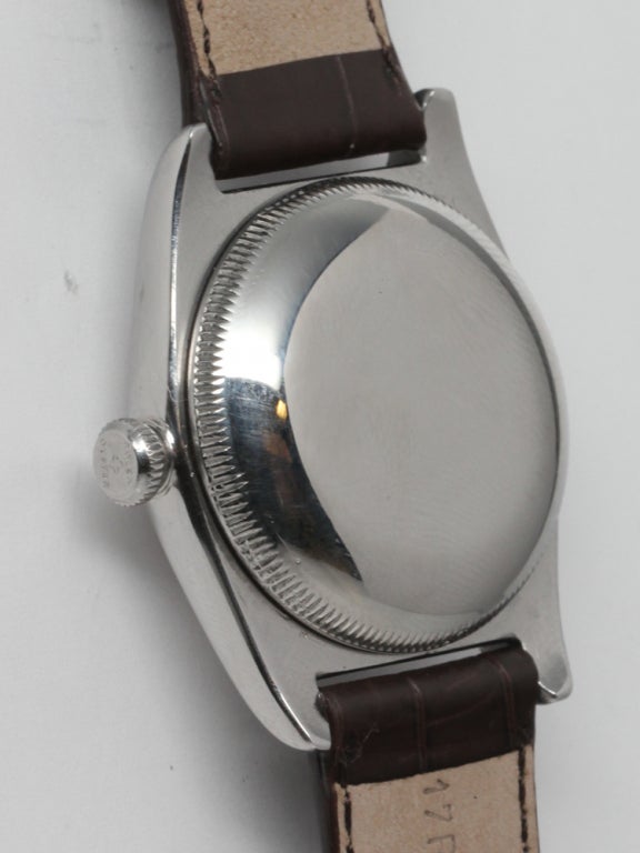 ROLEX Stainless Steel Bubbleback Wristwatch Ref 2940 circa 1940s 1