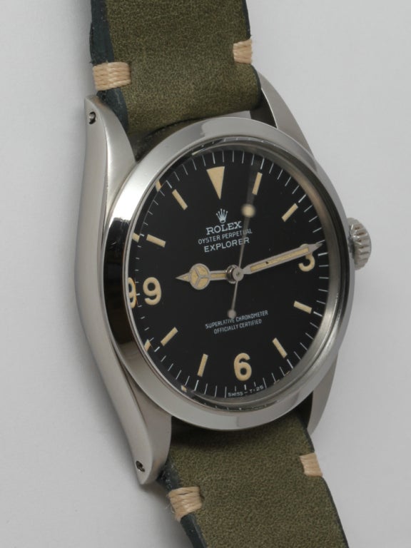 Women's or Men's ROLEX Stainless Steel Explorer Wristwatch Rref 1016 circa 1967