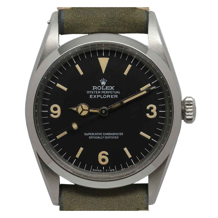 ROLEX Stainless Steel Explorer Wristwatch Rref 1016 circa 1967