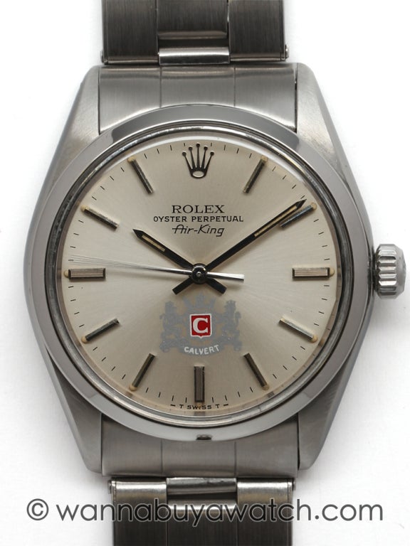 Rolex Stainless Steel Air-King Wristwatch with Lord Calvert Dial Ref 5500 circa 1978
