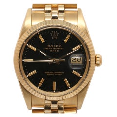ROLEX Yellow Gold Oyster Perpetual Date Wristwatch circa 1985