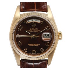 ROLEX Yellow Gold Day-Date Wristwatch with Custom Caribbean Rum Dial circa 1978
