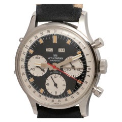 WAKMANN Stainless Steel Triple-Calendar Chronograph Wristwatch circa 1960s