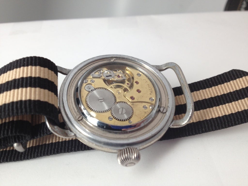 ZENITH Base Metal Military Aviator's Wristwatch circa 1940s 1