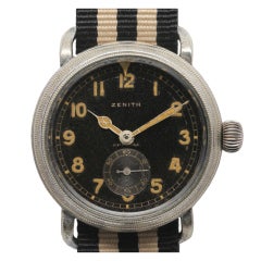 ZENITH Base Metal Military Aviator's Wristwatch circa 1940s