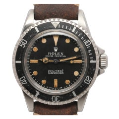 ROLEX Stainless Steel Submariner Wristwatch with Meters First Dial Ref 5513 circa 1968