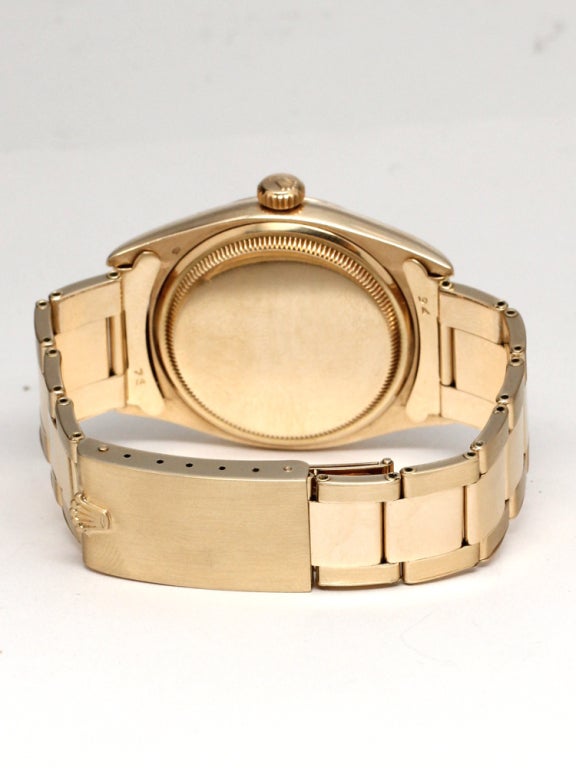 Women's or Men's ROLEX Yellow Gold Datejust Wristwatch Ref 6605 circa 1958