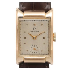 OMEGA Yellow Gold Rectangular Wristwatch circa 1940s