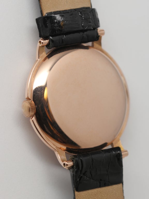 TIFFANY & CO Rose Gold Circular Wristwatch circa 1940s 1