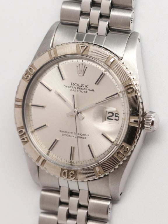 ROLEX Stainless Steel and White Gold Datejust Thunderbird Wristwatch Ref 1625