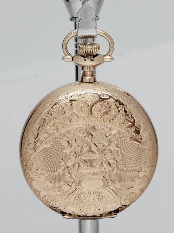 WALTHAM Yellow Gold Filled Hunting Case Pocket Watch circa 1920s 2