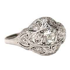 Vintage 1920
s Platinum and Diamond Domed Ring