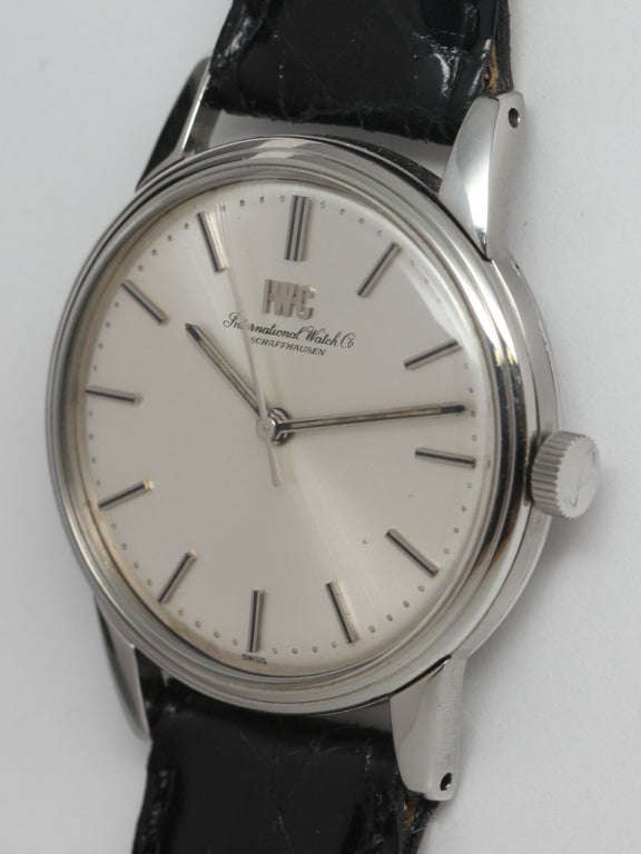 IWC Stainless Steel Dress Wristwatch circa 1970s
