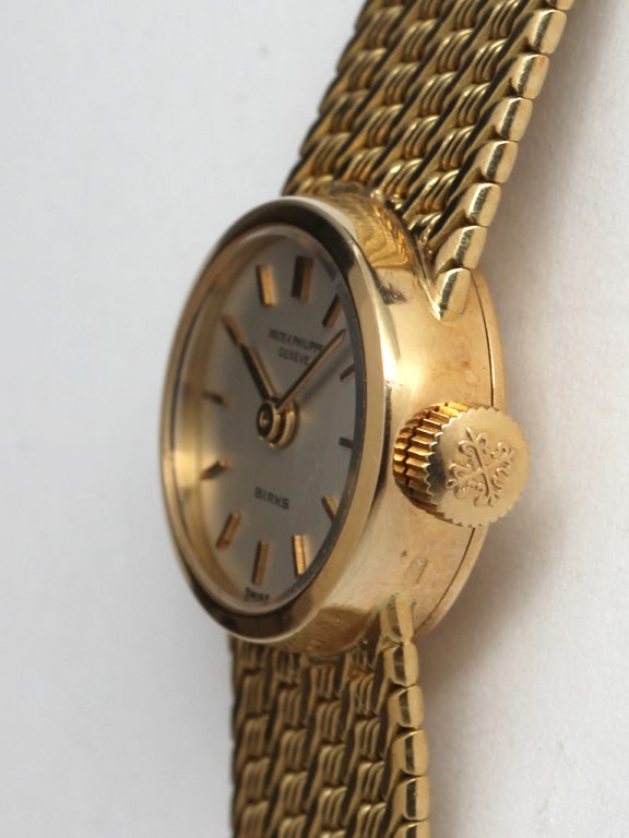 Patek Philippe Lady's Yellow Gold Calatrava Bracelet Watch at 1stdibs