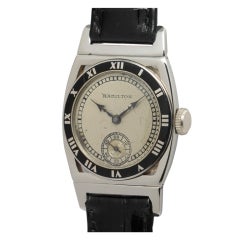 Hamilton White Gold Piping Rock Wristwatch circa 1929